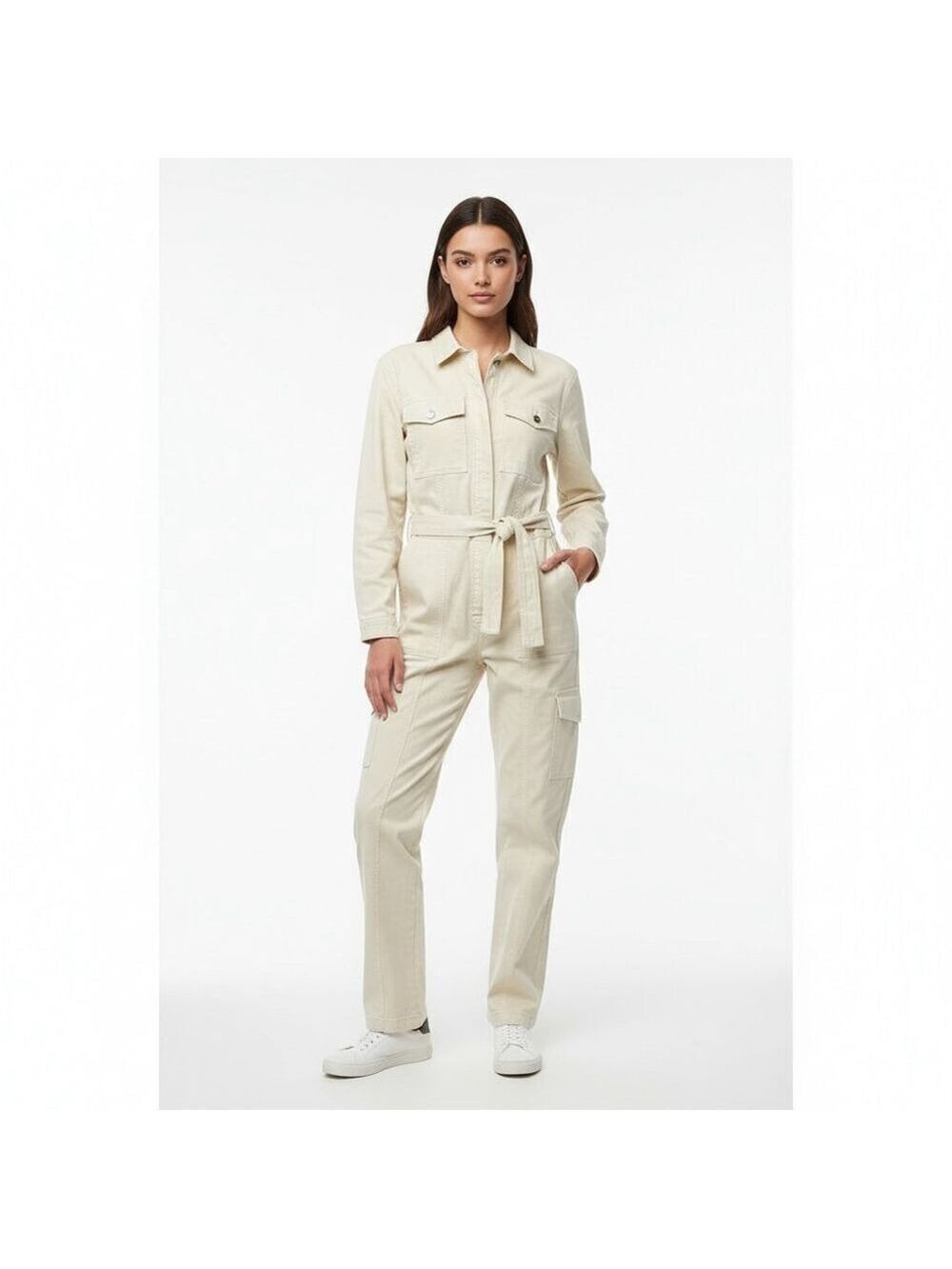 Banana Republic NWT Utility Jumpsuit Small Belted Cotton Stretch - Picture 1 of 9